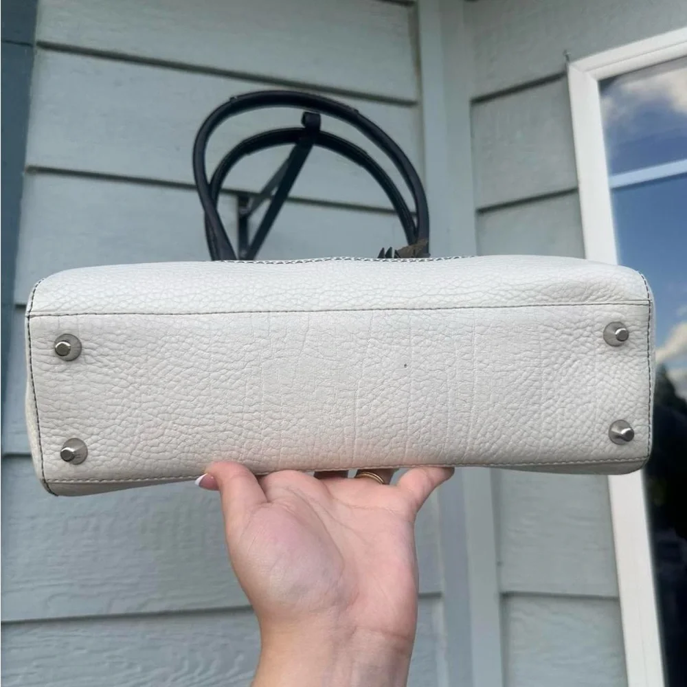 Coach Black and Cream Leather Satchel